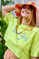 Island Girl Crop T Shirt Lime