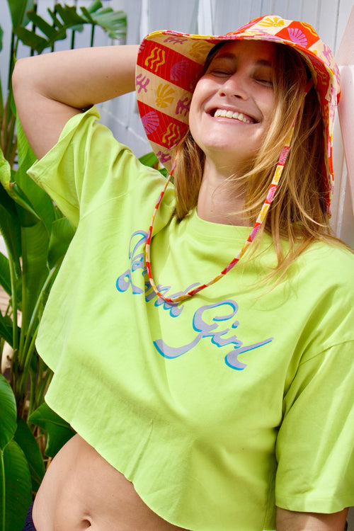 Island Girl Crop T Shirt Lime