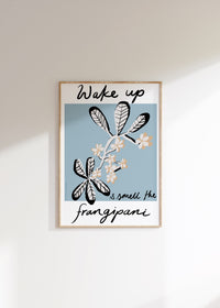 Frangipani Blue Art Print