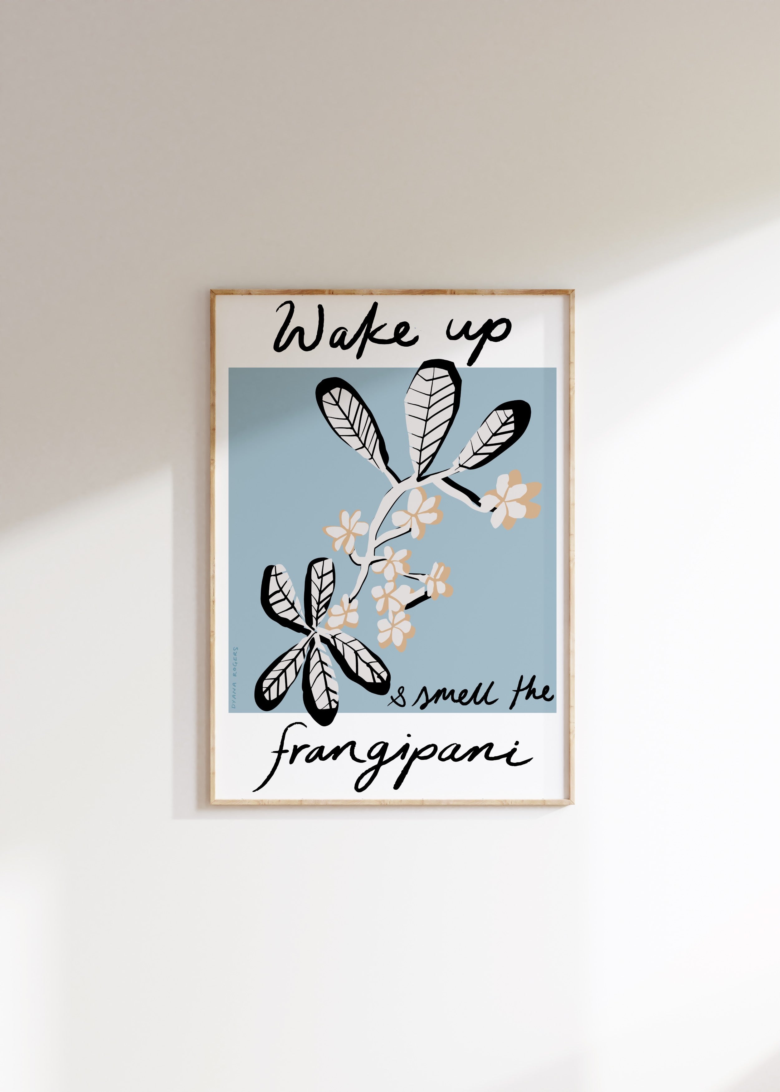 Frangipani Blue Art Print