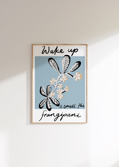 Frangipani Blue Art Print