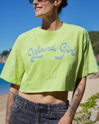 Island Girl Crop T Shirt Lime