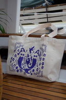 Mermaid Screen Printed Canvas Beach Bag