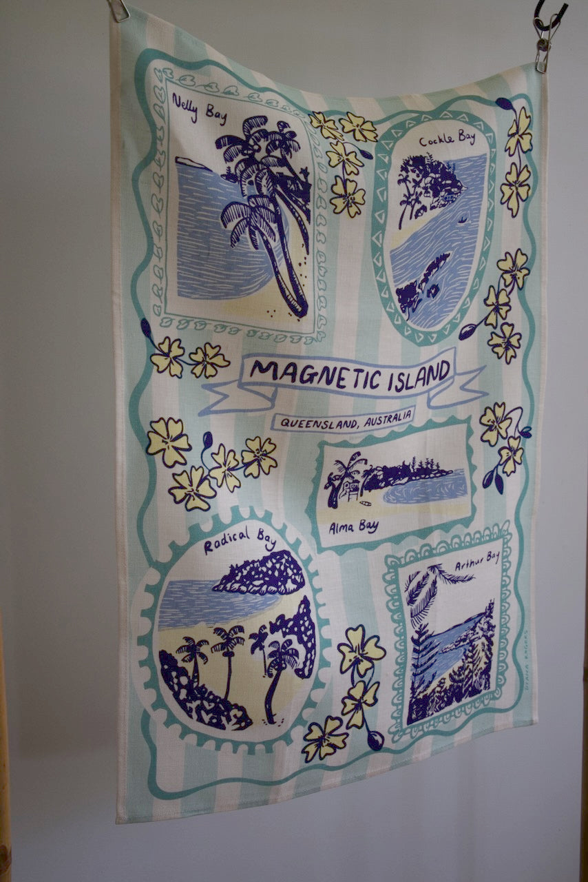 Vintage Tourist Frame Tea Towel