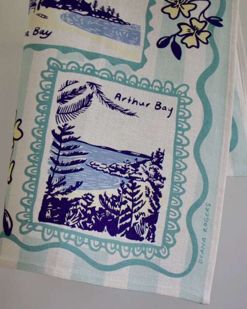 Vintage Tourist Frame Tea Towel