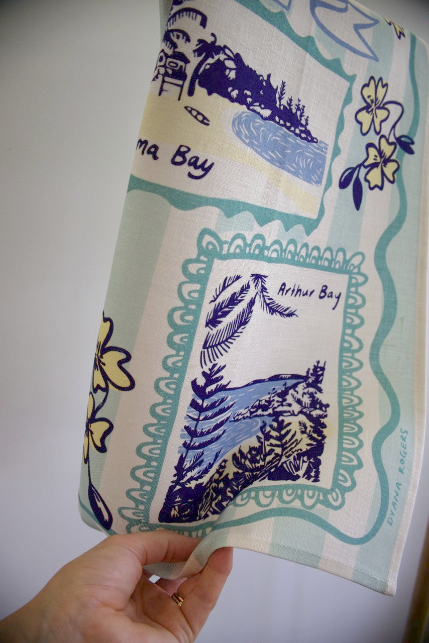 Vintage Tourist Frame Tea Towel