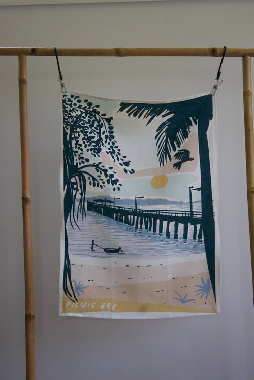Picnic Bay Jetty Tea Towel