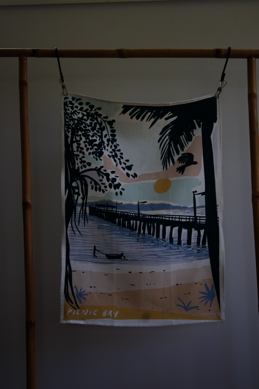 Picnic Bay Jetty Tea Towel