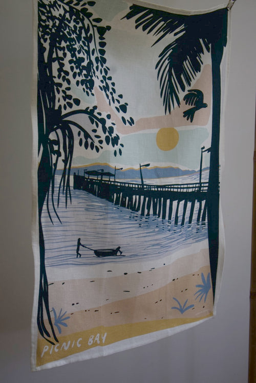 Picnic Bay Jetty Tea Towel