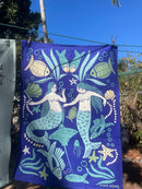 Mermaids Linen Tea Towel